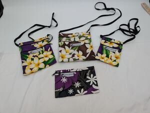 Bundle! Local Design Made in Hawaii 3 Crossbody Diff Sizes/Pouch Bag Floral